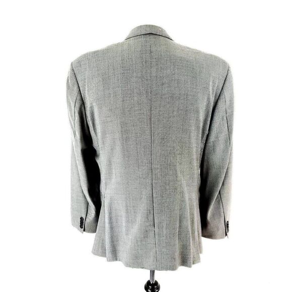 Jos A Bank Signature Gold Wool 2 Button Suit Jacket 40S White Black Sharkskin - Picture 5 of 11